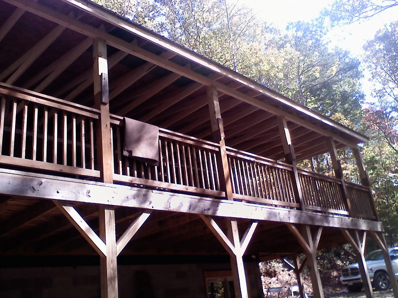 Timber framing under a new elevated porch and deck — Roof Leak Repair in Braddock by Roofing Brothers